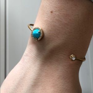 Henri Bendel cuff with turquoise and clear stones